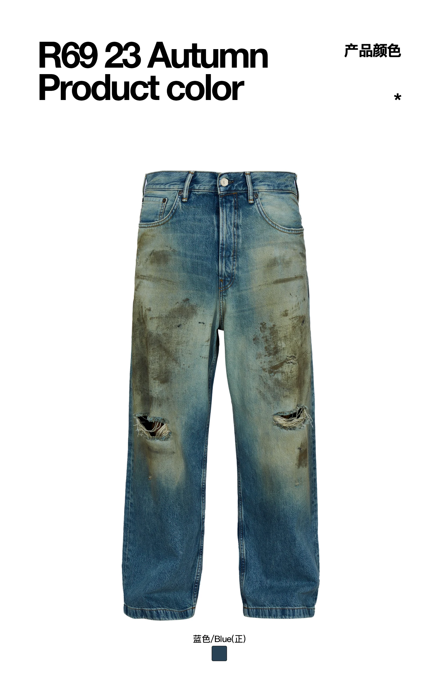R69】IMPORT flared 瞬い damage denim jeans