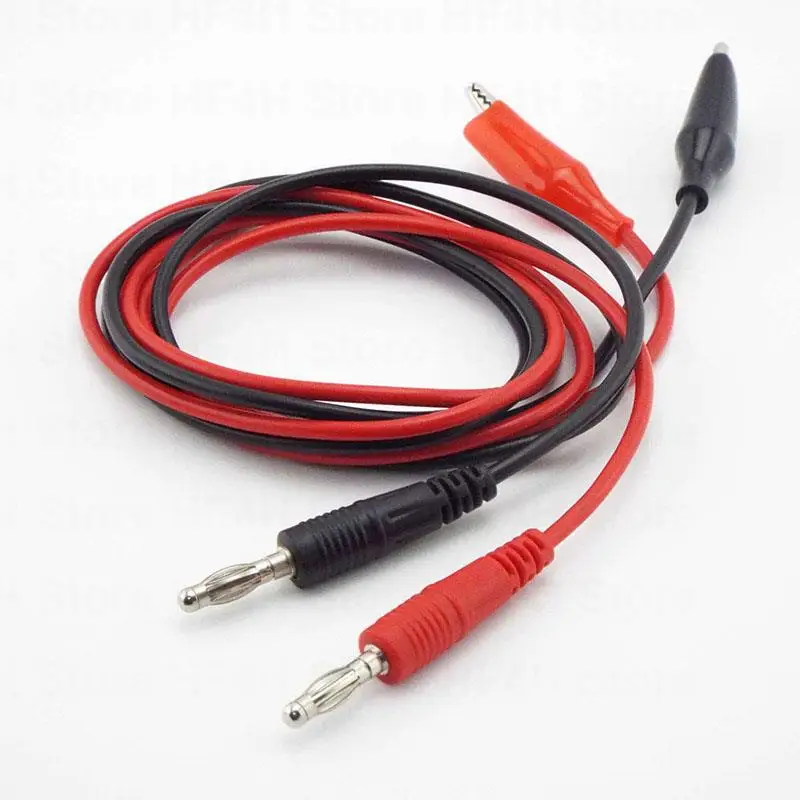 1M Dual Alligator Clip to 4mm Banana Connector Oscilloscope for Test Probe Electrical Cable Red Black Color B4