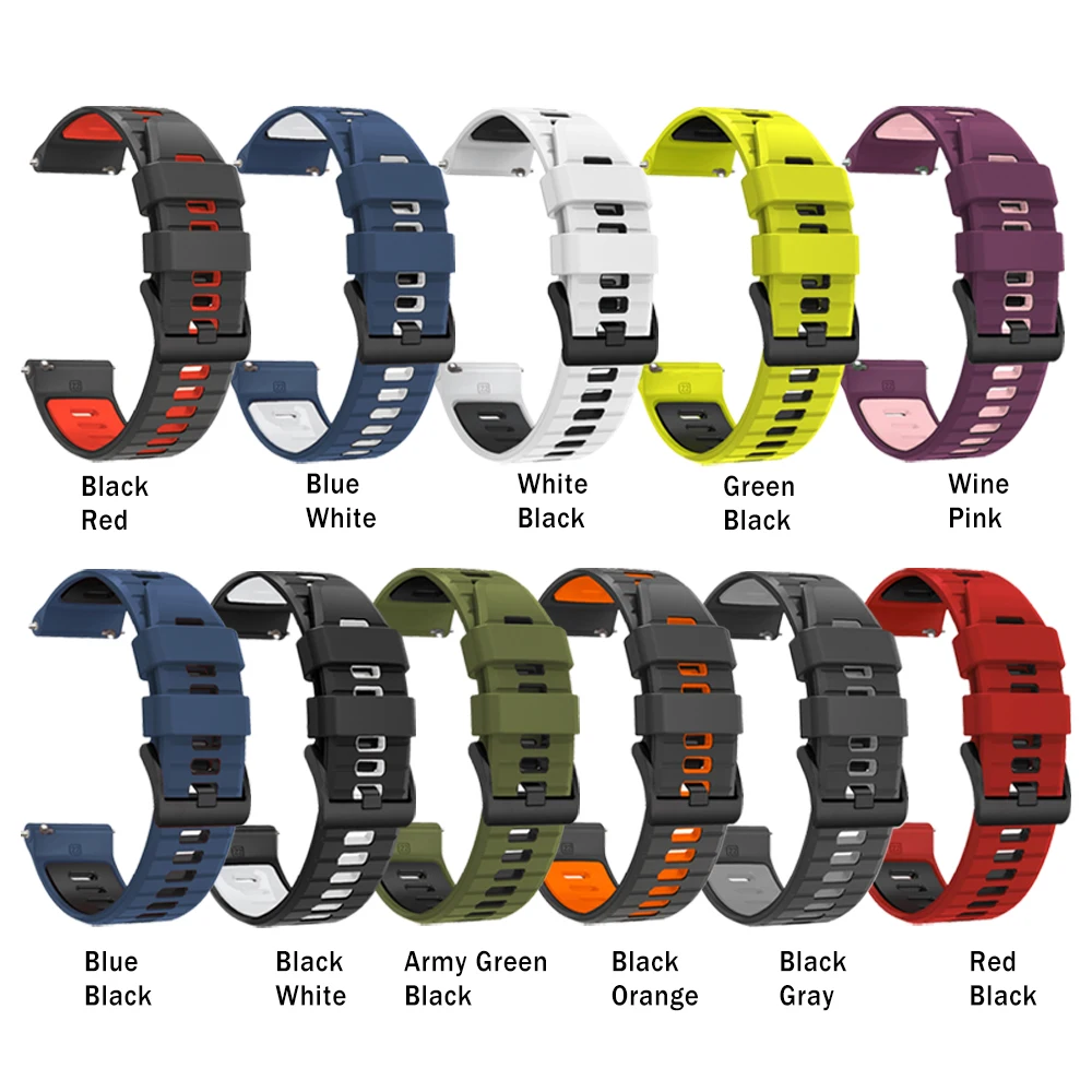 Sports Silicone Bracelet - Pack of 2, Compatible with Multiple Smartwatches