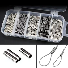 Manchons de sertissage de ligne de pêche, connecteurs de tubes ronds en cuivre, simple et Double baril, 250 à 500 pièces/boîte 