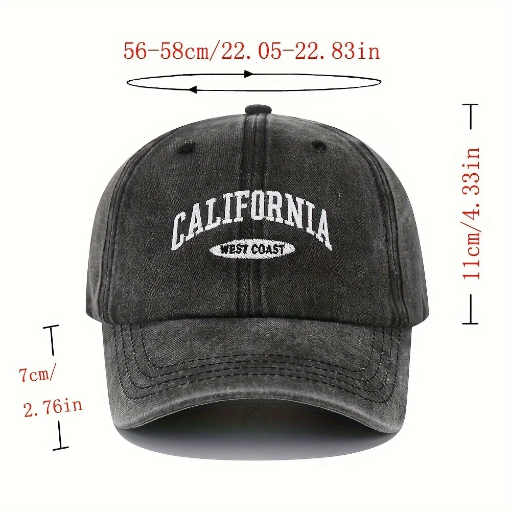 Unisex Embroidered Letters Baseball Caps Cotton Retro Vintage Baseball Cap Men Women Denim Cotton Soft Top Caps Casual Hats