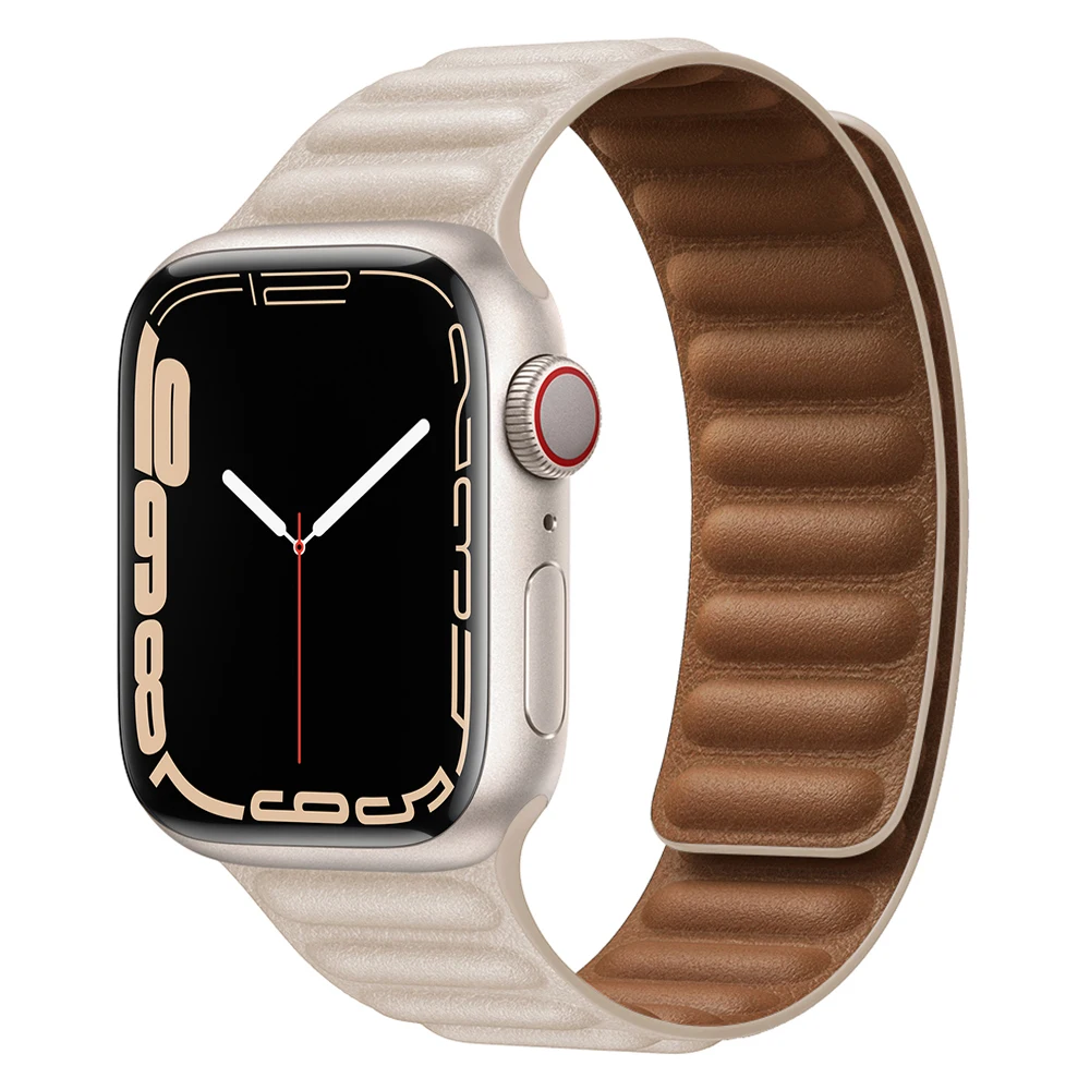 iWatch Band Golden Brown Leather Link 