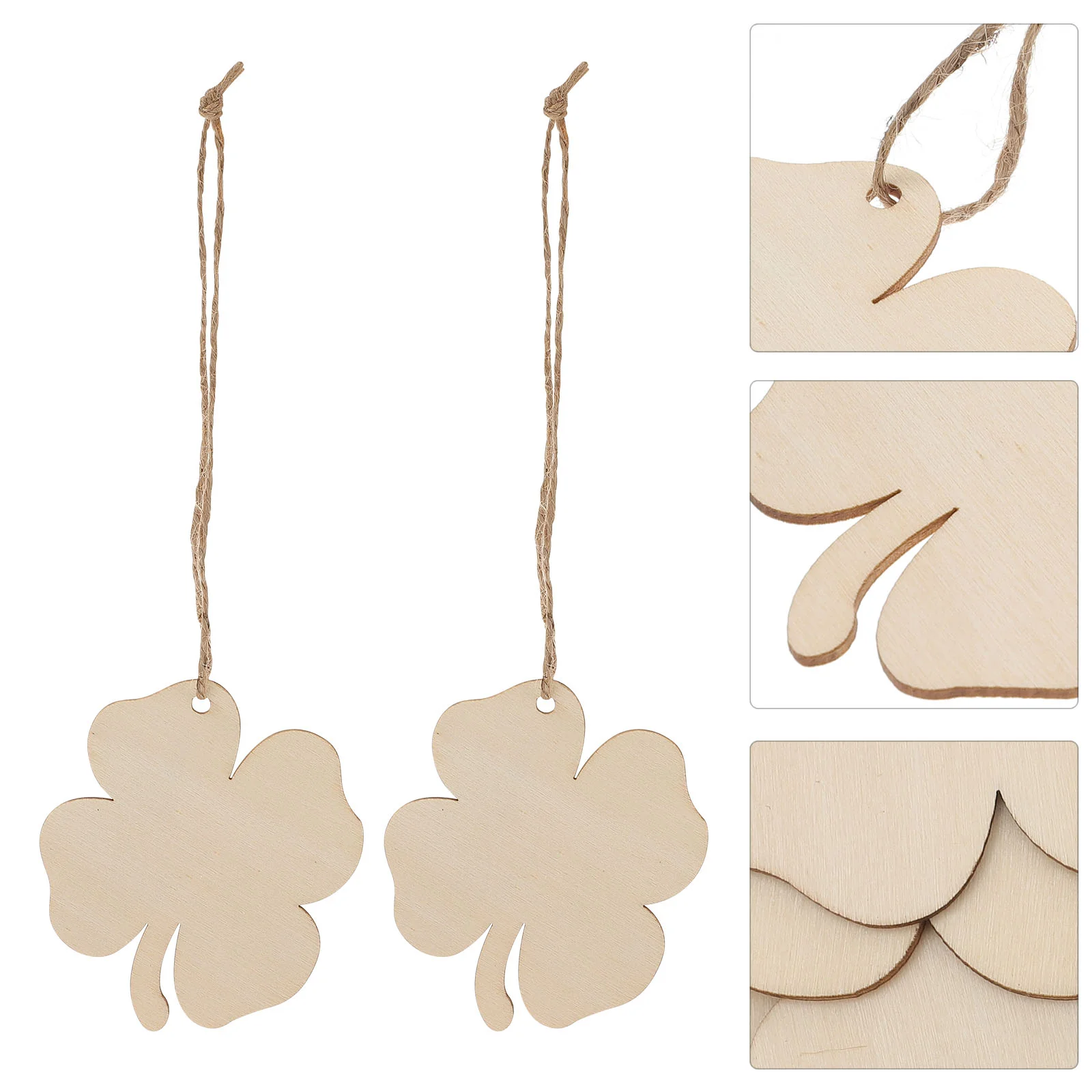 

DIY Pendants Wooden Shamrock Wooden Leaves Day Crafts Four Leaf Charm Wooden Centerpiece Unfinished Wooden Shamrock
