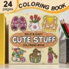 BOLD & EASY CUTE STUFF Coloring Book for Adults Cartoon Designs Fashion Style Simple Stress Relief Graffiti Painting Drawing 1
