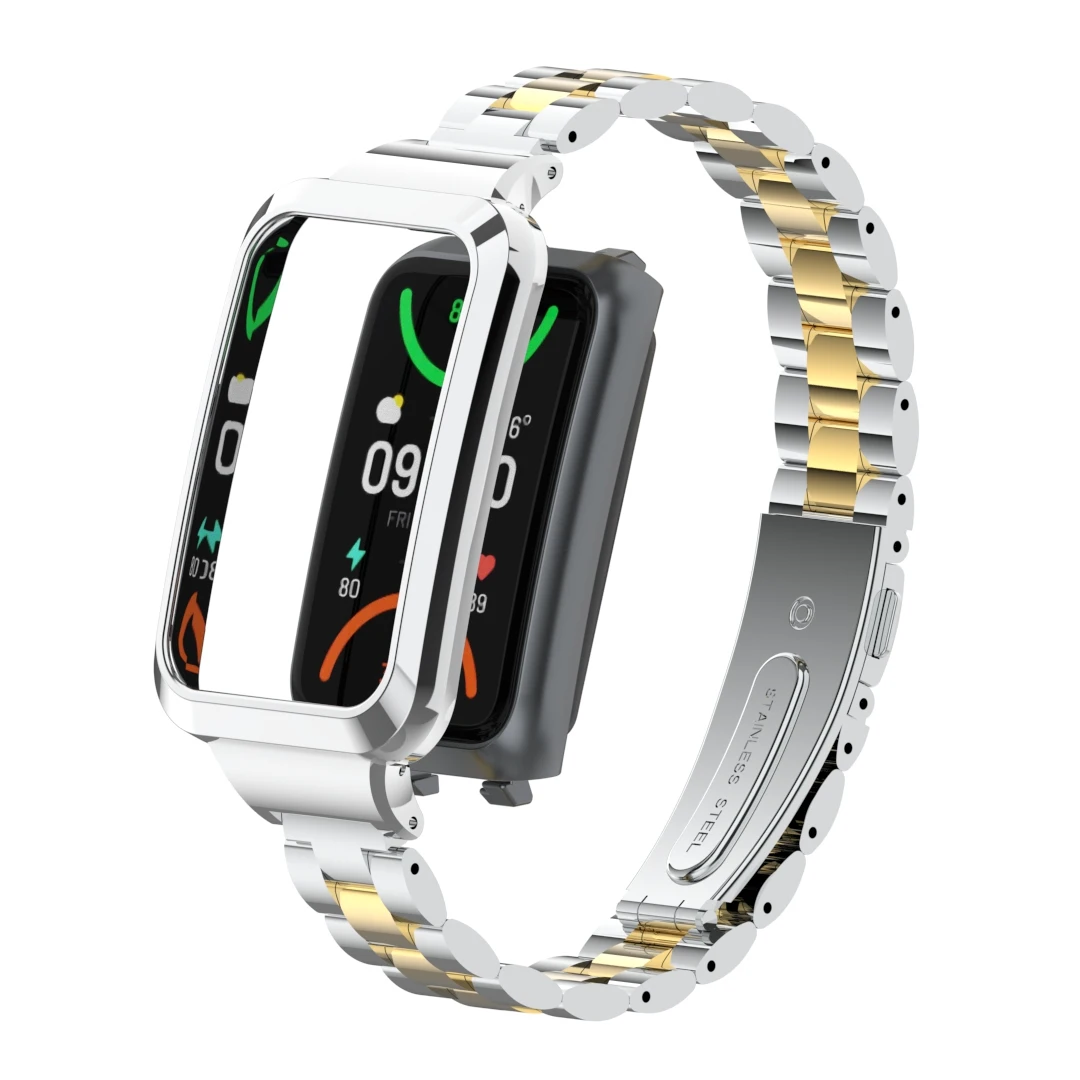 Cinturino In Metallo Per Oppo Band, Bracciale In Acciaio Inossidabile E Lega Di Zinco, Regolabile, Con Strumento E Pellicola Protettiva - 2