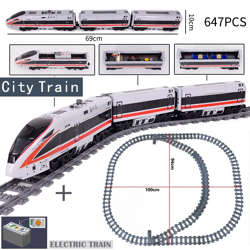 High-Tech Creative City Train Station Building Blocks Toy Set