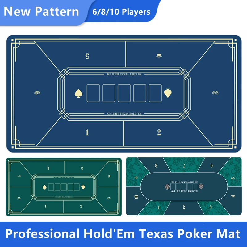 Tapis de bureau de jeu en caoutchouc durable, Hold'em Texas Poker