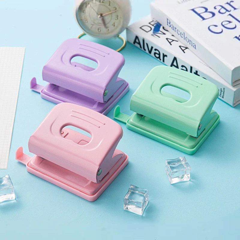 

2-Hole Paper Punch Handheld Plastic Hole Puncher Capacity 6mm for A4 for Notebook Scrapbook Diary Binding
