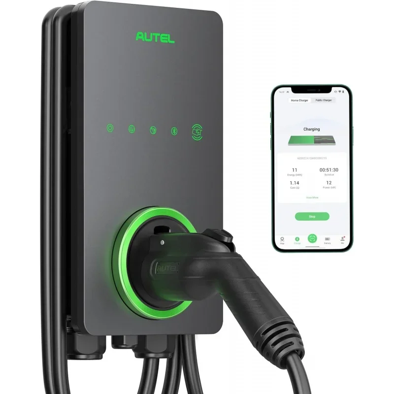 

Autel Home Level 2 EV зарядное устройство до 50 А, 240 в, Внутренняя/наружная Автомобильная зарядная станция, поддержка Wi-Fi и Bluetooth EVSE, гибкая