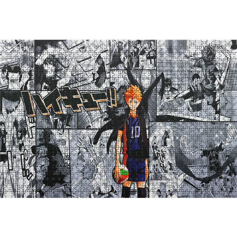 Haikyuu Jigsaw Puzzles 1000 Pieces Wooden Volleyball Anime Puzzles For Adults Children Educational Toys Gifts 4