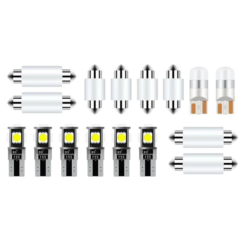 

16Pcs Auto Parts Interior Lights Trunk Lights for Ford F250 F350 1999-2017 White LED Light Interior Kit