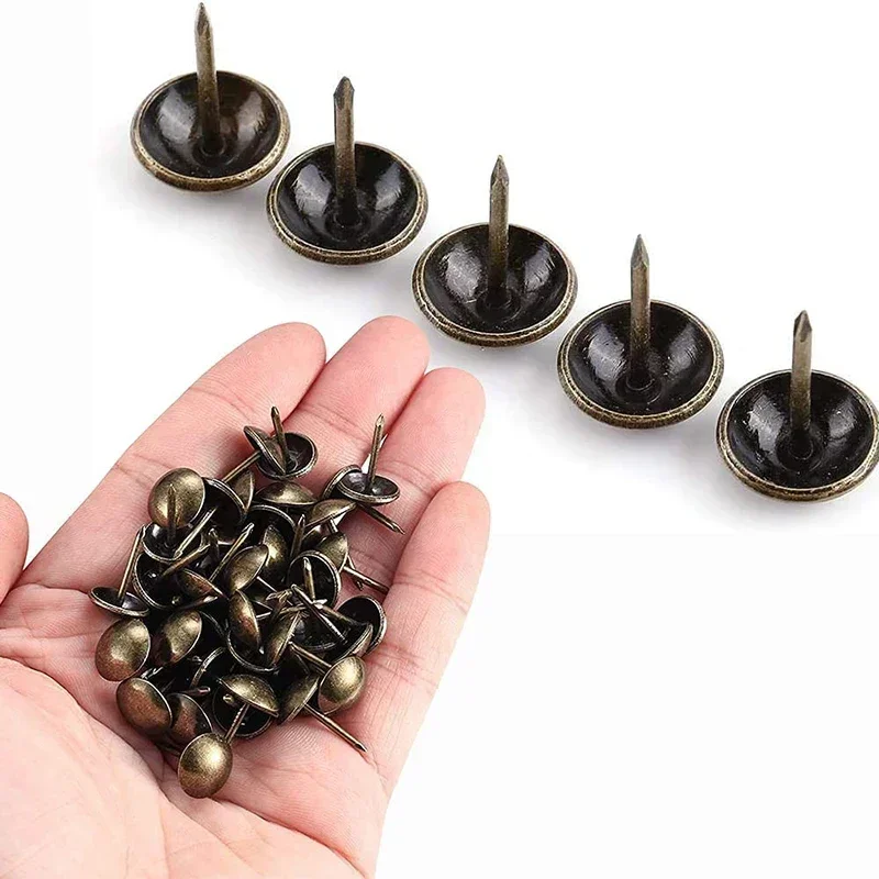Set of 500 Antique Copper Finish Upholstery Nails Furniture Tacks French Natural Thumb Tack Push Pin