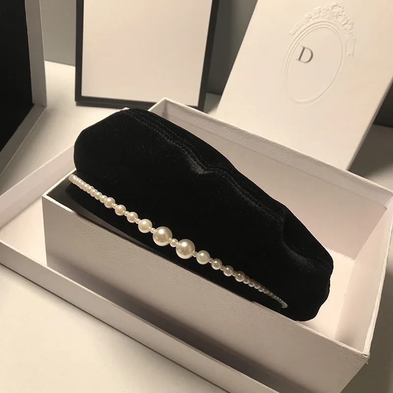 Hot Sale Musta Lapset Syksy Ja Talvi Englannin Pearl Veet Bud Naisten Kevät Elegantti Balck Baret Hat_voghion.com