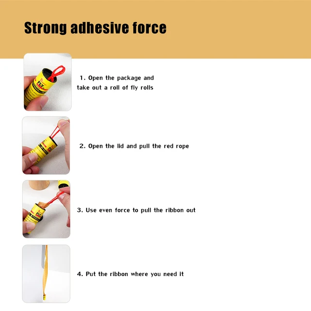 4 Tekercscsík Beltéri És Kültéri Ragadós Légycsapda Egyedi Tervezési Légypapír -Szalagkapó Növények Otthon - Image 3