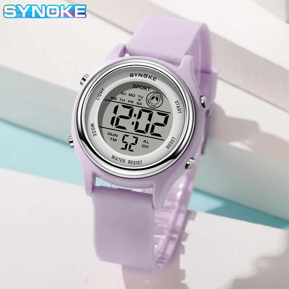 SYNOKE Colorful Children Seven Lights Watches Sport Students Digital Watch For Kids Waterproof Electronic Watch Shock Resist 5