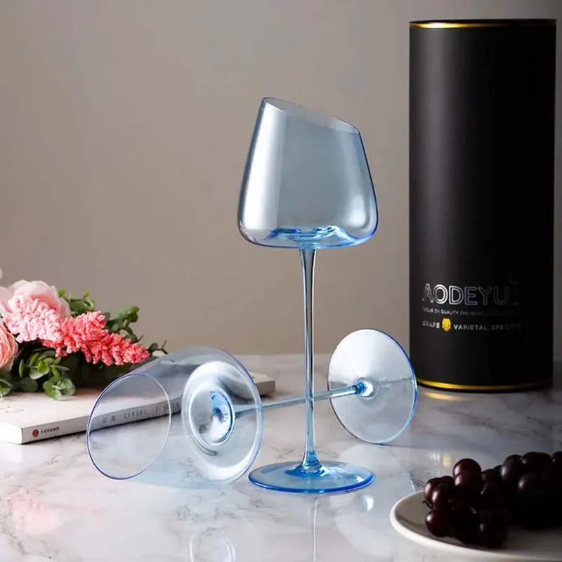 500ml Pink/Blue/Purple Slanted Goblet Home Creative Crystal Glass Champagne  Glass Dinner Red Wine Glass High Value Wine Glass - AliExpress
