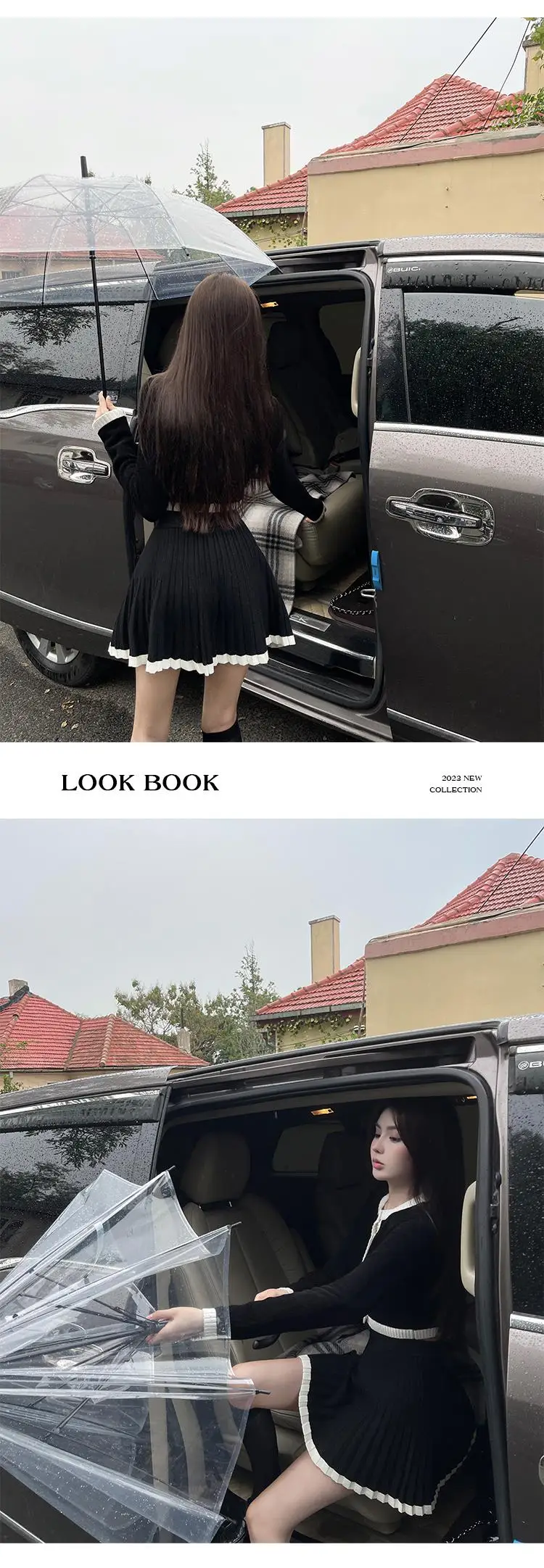 Sweet Knitted 2 Piece Set Women Long Sleeve Single Breasted Cropped Top Pleated Mini Skirt Autumn Spring Kawaii Fashion Outfits