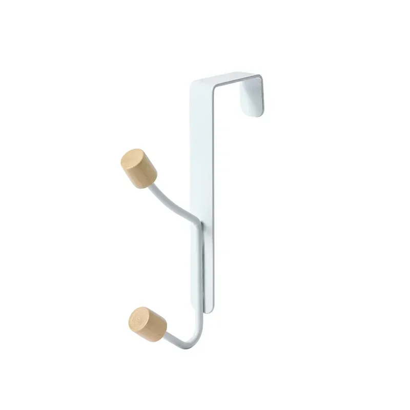 Simple Wood Double Hook Free Punching Door Back Coat Hook Coat Wall Hanging Door Back Storage Hanger