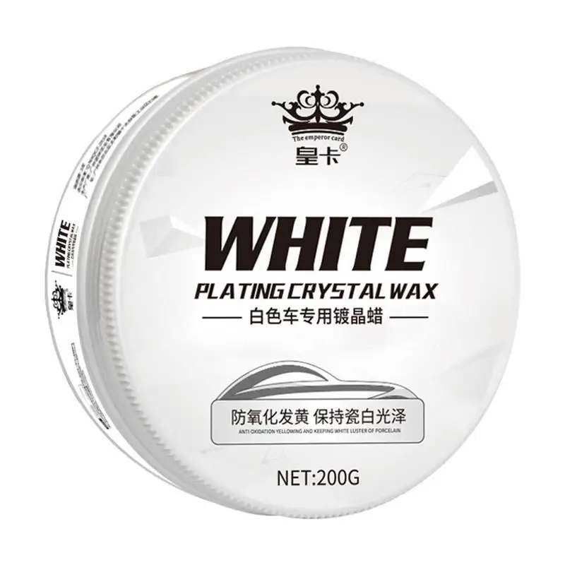 

White Car Wax Polish High-gloss Shine Automotive Solid Wax Paste Car Scratch Remover Supplies For White SUV/Car/RV Metal Logo