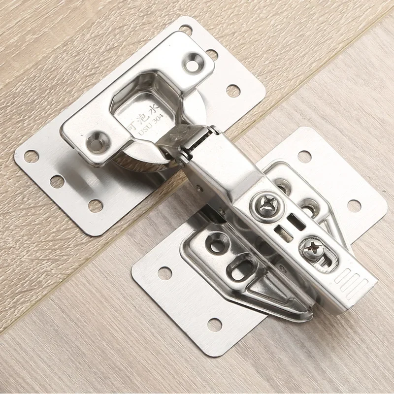 Hinge Repair Plates Stainless Steel Hinges Cabinet Door Hinge Repair Piece Fixed Cabinet Door Damage Repair Reinforcement Mounting Plate Screw 2P