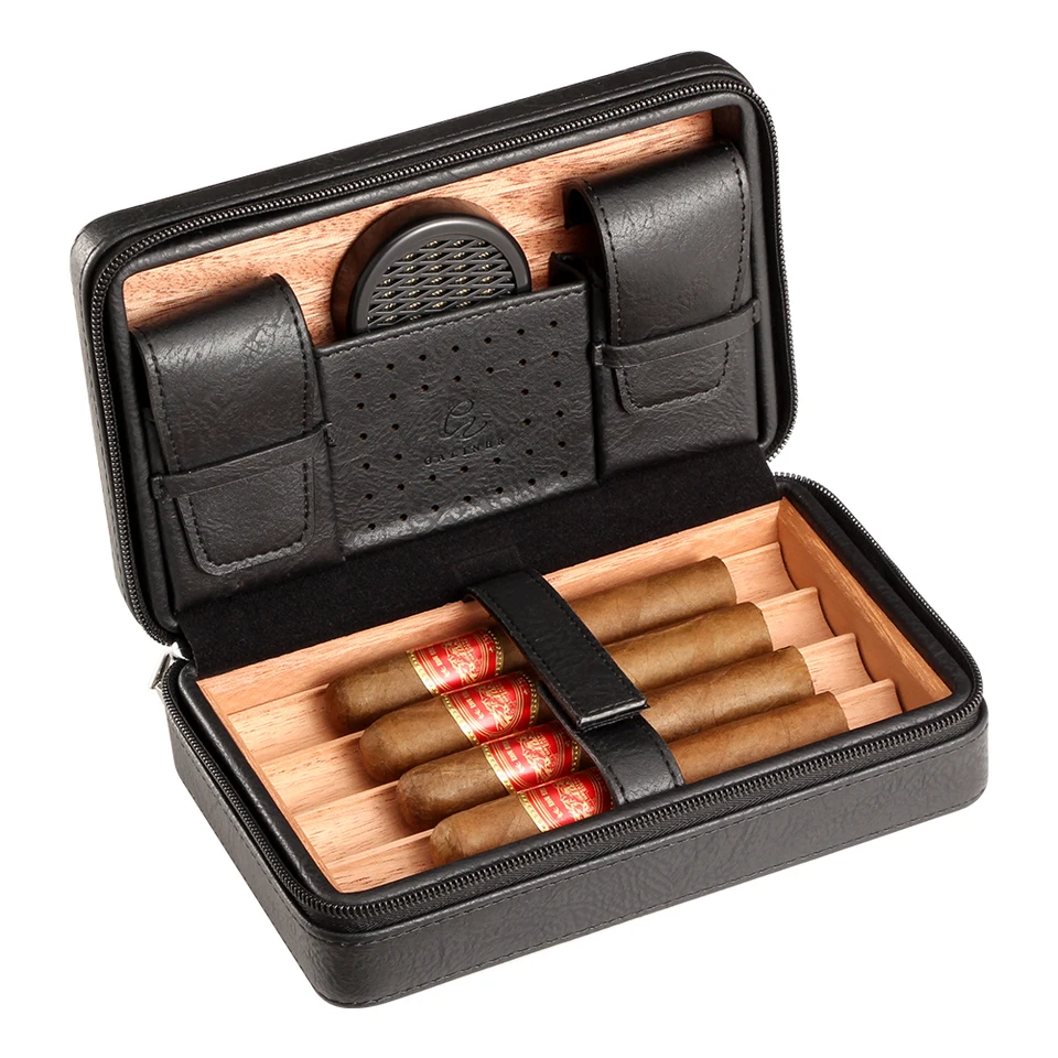 Portable Cedar Wood Cigar Humidor Travel Case