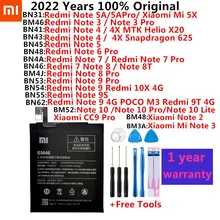 100% Original Battery Xiaomi Redmi Hongmi MI Note 2 3 4 4X 5A 5X 6 7 8 8T 9 9S 9T 10 10X 4G CCP Pro Lite Phone batteries Bateria