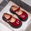 Girls Chic Leather Shoes Princess Sweet Black Mary Janes with Pearl Pendant for Wedding Party Back To School Dress Flats 26-36 4