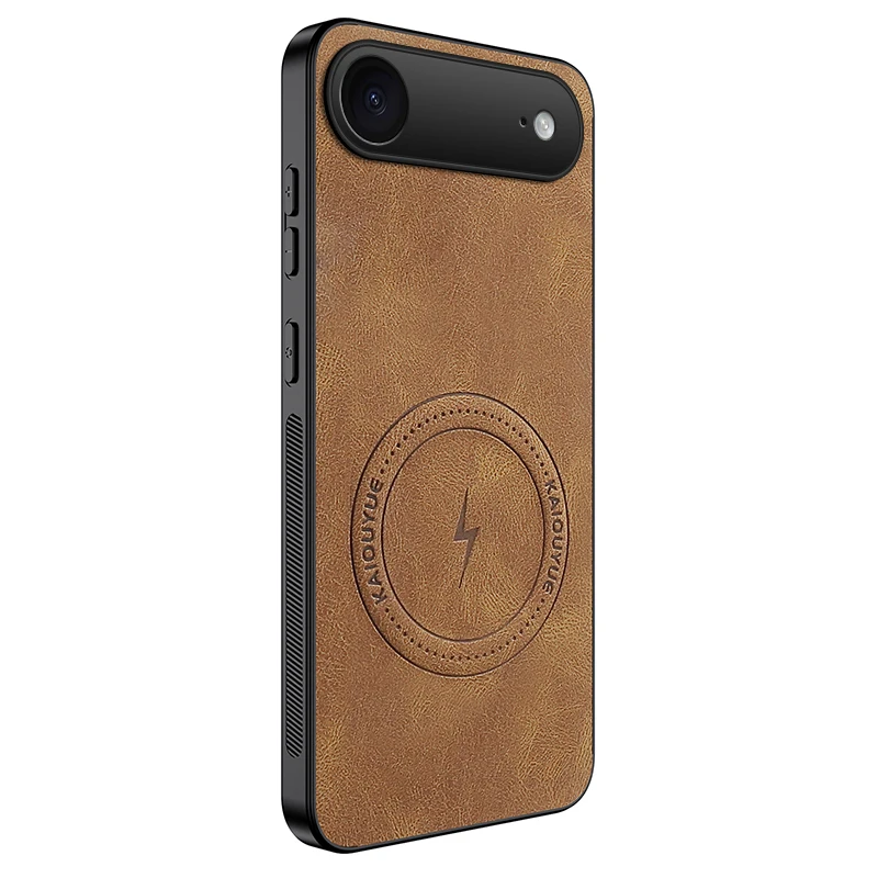 Luxury Magnetic Wireless Charging Phone Case - Shockproof Matte Leather Back Cover