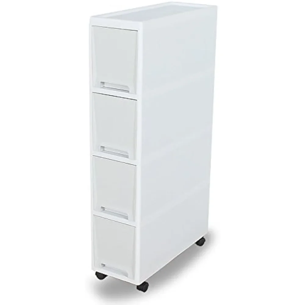 

Narrow Slim Rolling Storage Cart and Organizer, Kitchen Storage Cabinet Beside Fridge Small Plastic Rolling Shelf