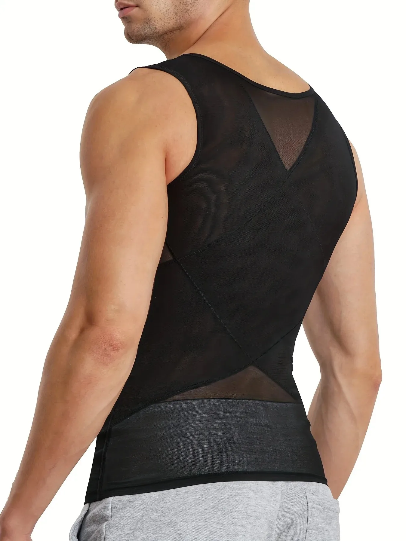 Slimming Vest Men's Breathable Compression Tummy Control Undershirt Slimming Body Shaper Sleeveless Tank Top Shaping Spring/Summer Sweatshirt