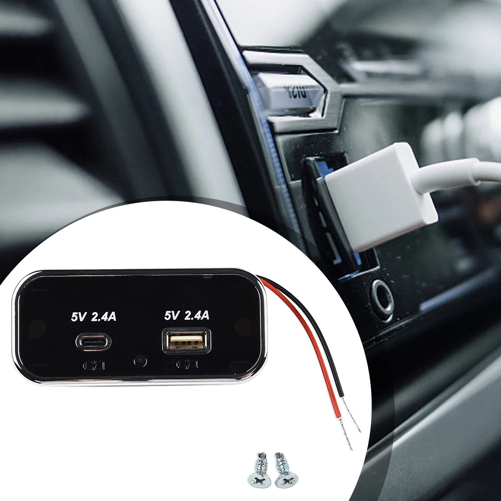 

For Motorcycle RV Car Car Charger Socket 2 Ports PD Type-C 2.1A USB Brand New Durable High Quality Hote Sale 1 Pc 5V