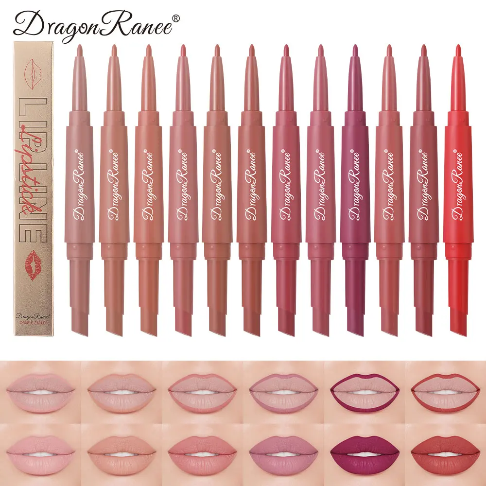 Double-Ended Lip Liner Velvet Matte Lipstick Lip Gloss