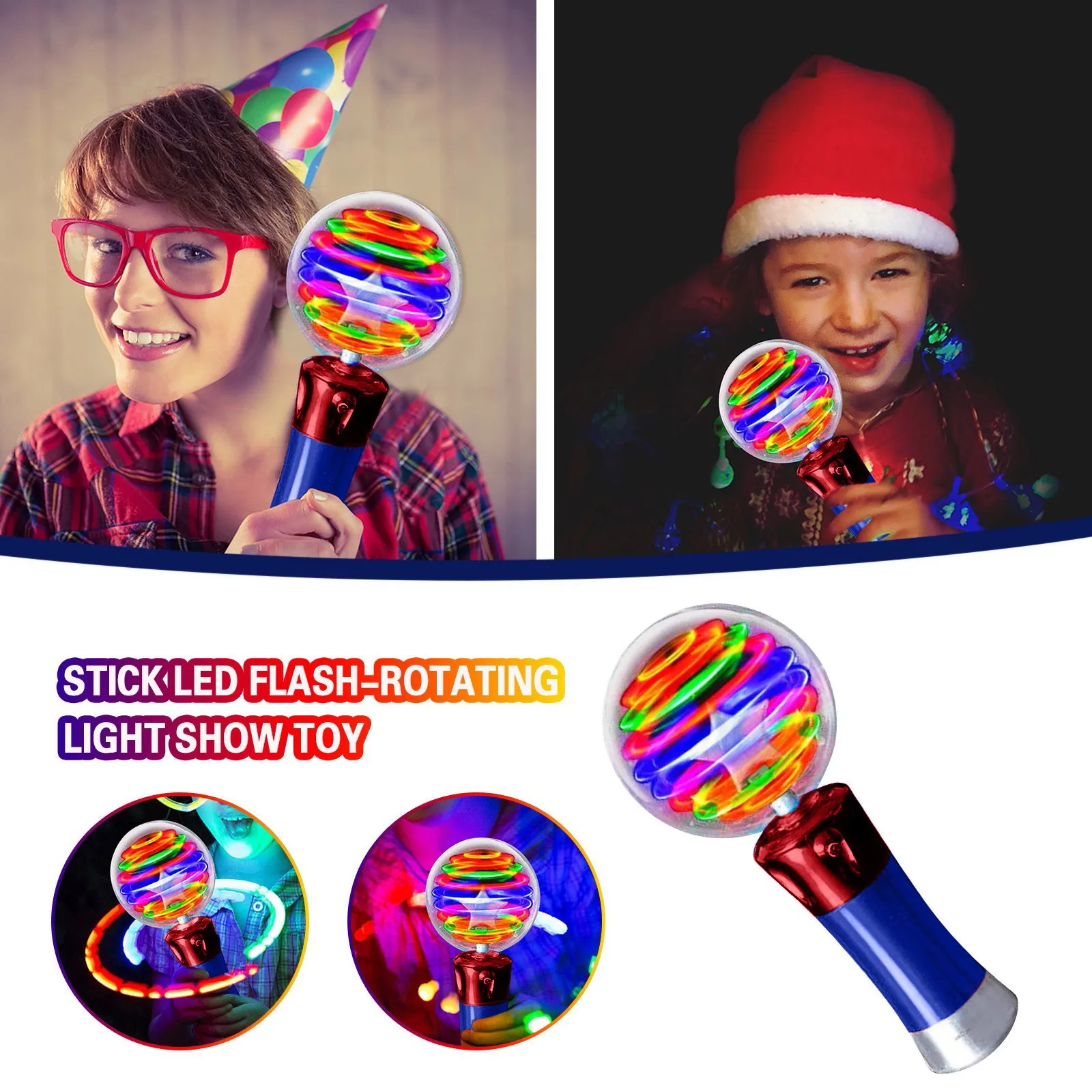 Children's Luminous Ball Toy Stick LED Flash-Rotating Light Show Toy bouncing balls toy