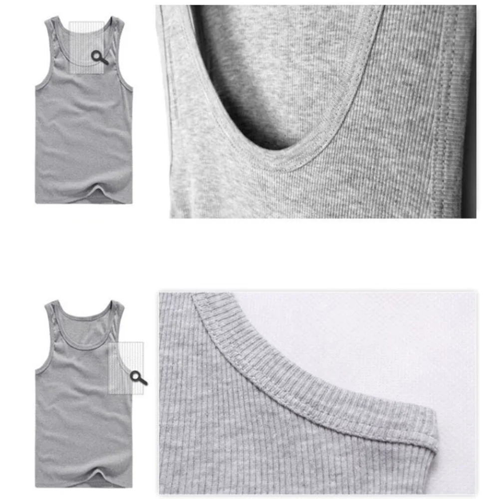 Mens Summer Vests Solid Casual Tank Top Gym Muscle Summer Training Underwear Plain Sleeveless T Shirt Breathable Sleepwear