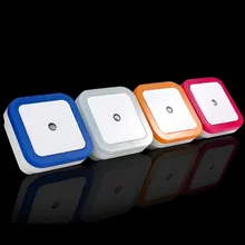 

4Pcs Light Sensor Control Night Lights Mini Plug Square Bedroom lamp For Baby Gift Romantic Colorful Energy saving LED Lights