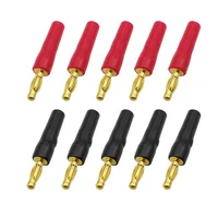 Black Red 4mm Banana Plug Audio Speaker Cable Wire Connector Solderless Screw Lock Banana Connectors for Speaker Wire 1