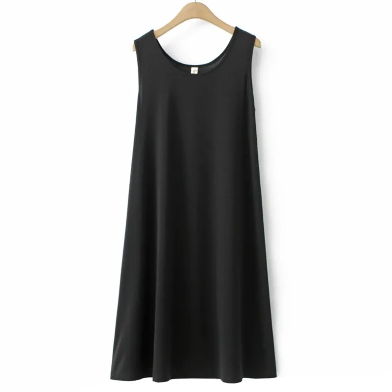 

Plus Size Tank Dresses Women 2023 Summer Black Cool Sleeveless One-Piece Oversized Curve Clothes K1-H8075