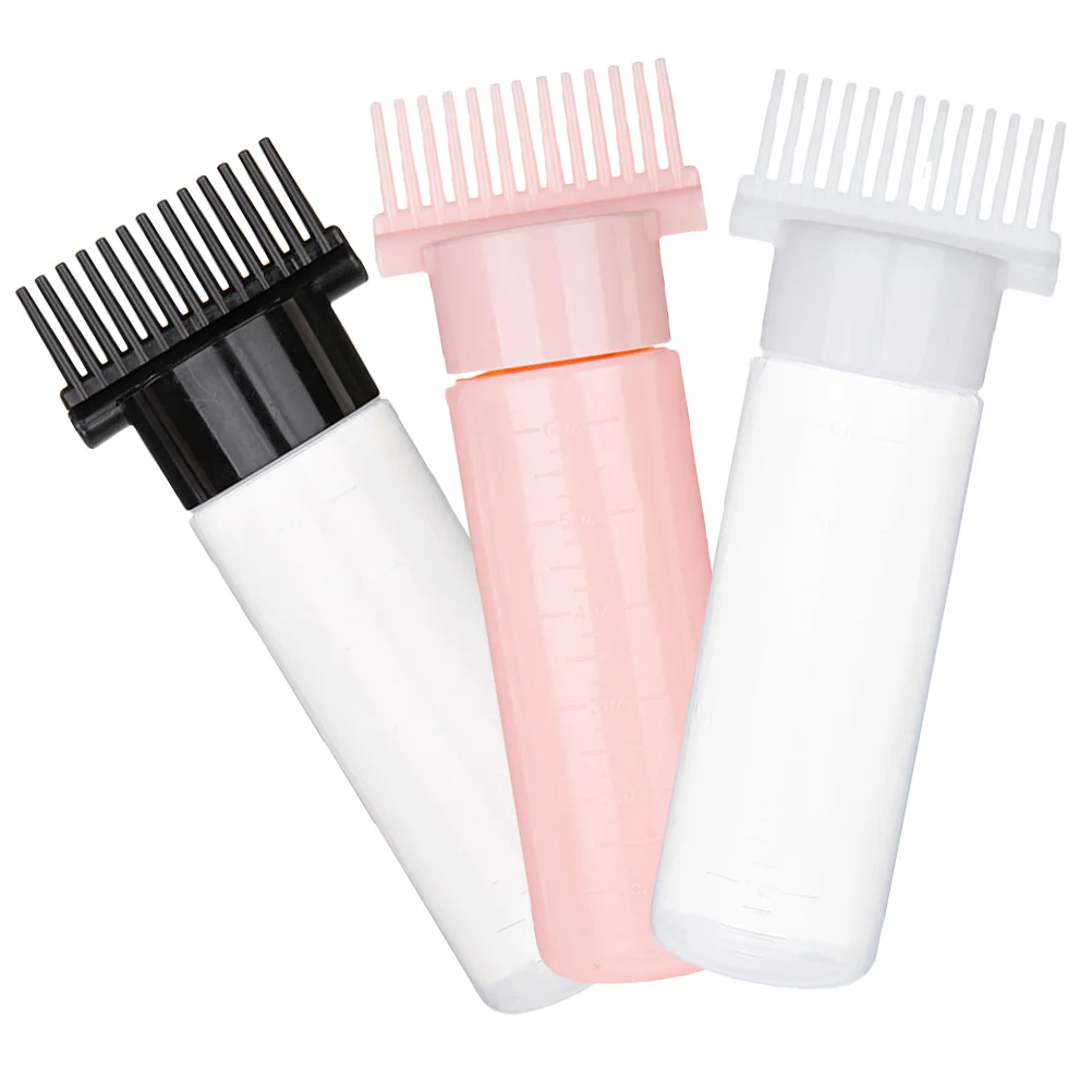 

3pcs Hair Coloring Applicator Bottles Portable Hair Dyeing Root Applicator Bottle with Scale(180ML)