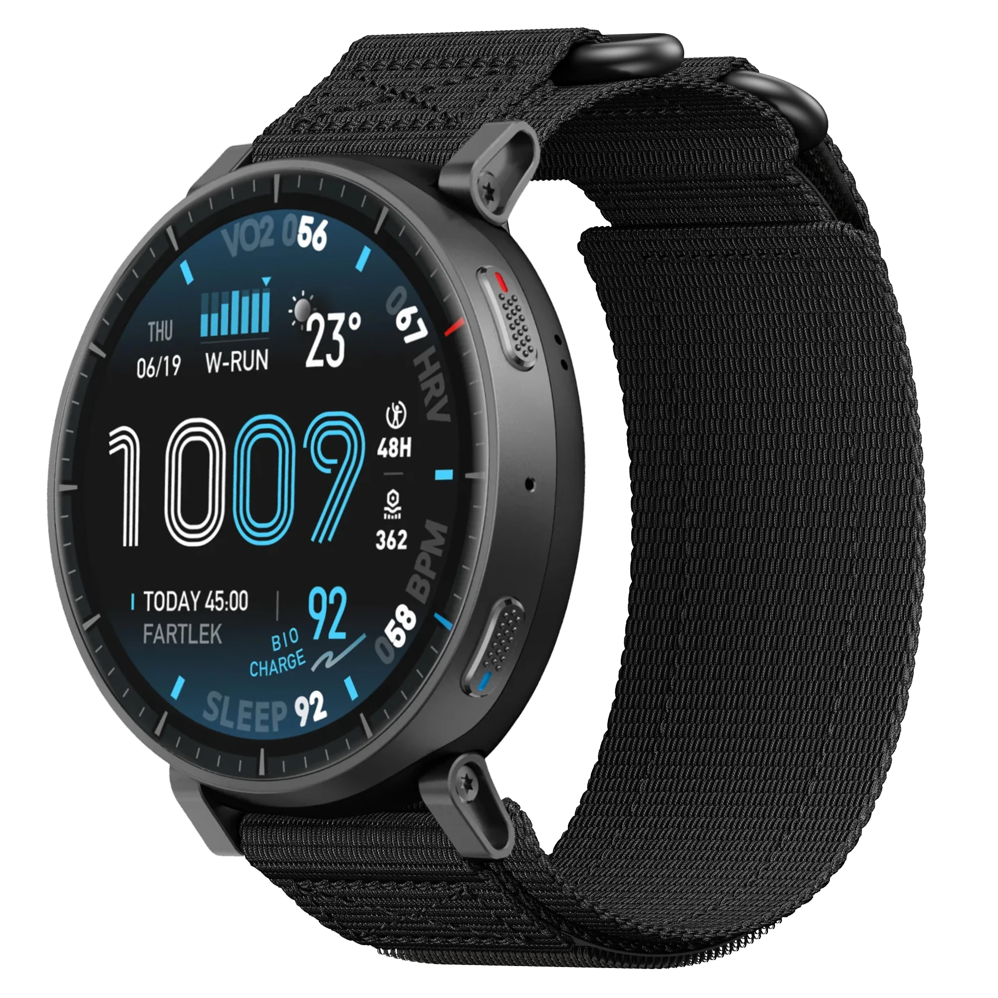 Enhanced Sports Nylon Strap with Double Loop Buckle - 22mm Braided Wrist Band