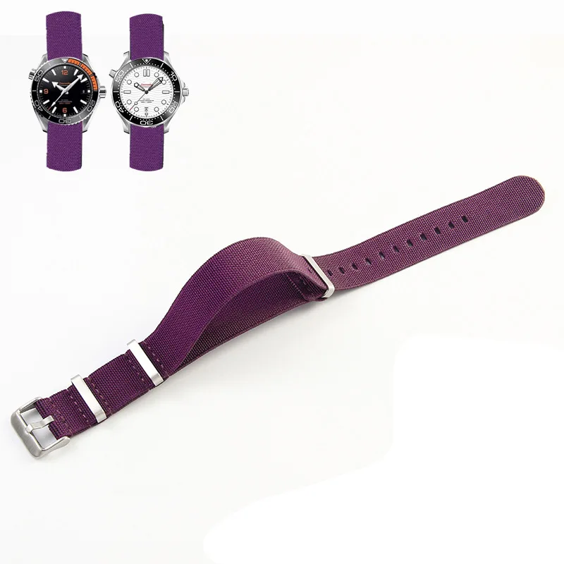 Premium NATO Nylon Watch Band - Black & Green, Sweat-Absorbent and Woven Design