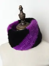  Fashion Lady Real Mink Fur Scarf Headbands Winter Warm Genuine Mink Fur Ring Scarves Luxury Natural Fur Neck Warmer Mufflers 
