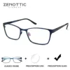 ZENOTTIC Brand Alloy Prescription Eyeglasses Women Full Rim Anti Blue Rays Photochromic Myopia Hyperopia Glasses Optical Eyewear