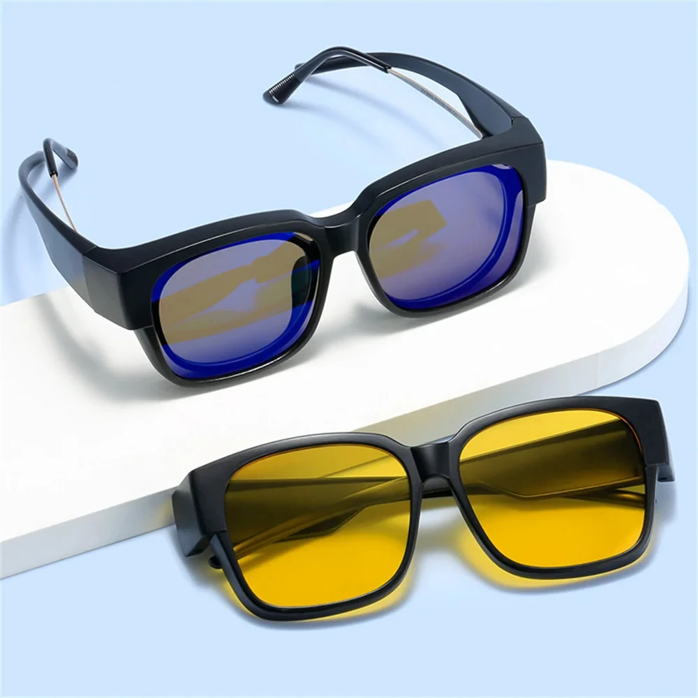 Fashion Polarized Sunglasses Cover Over Myopia Prescription Glasses Portable Men Women Vintage Fishing Driving Eyewear