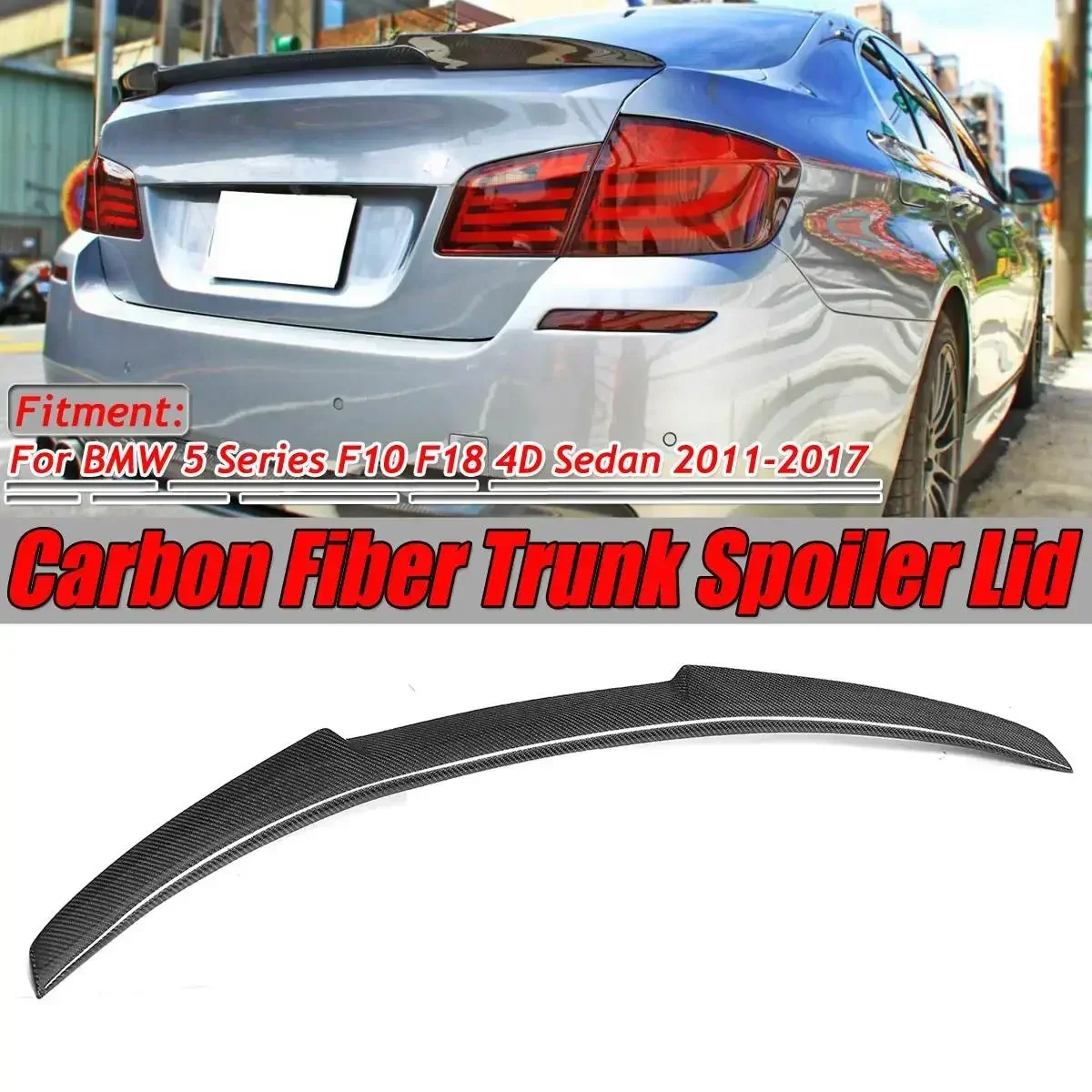 Vera Fibra Di Carbonio P/M4/Psm F10 F18 Spoiler Ala Posteriore Auto Posteriore Tronco Spoiler Estensione Ala Per Bmw F10 F18 M5 5 Serie 2011-2017