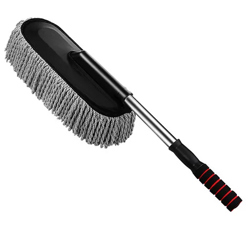 Car Wash Wax Mop Chenille Handle Retractable Nano Fiber Dusting Brush Exterior Car Cleaning Tools