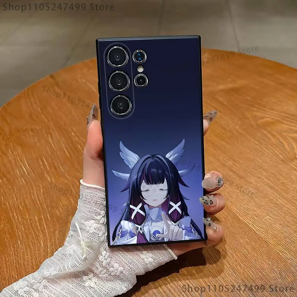 Elegant Columbina Black Silicone Phone Case - Genshin Impact Design