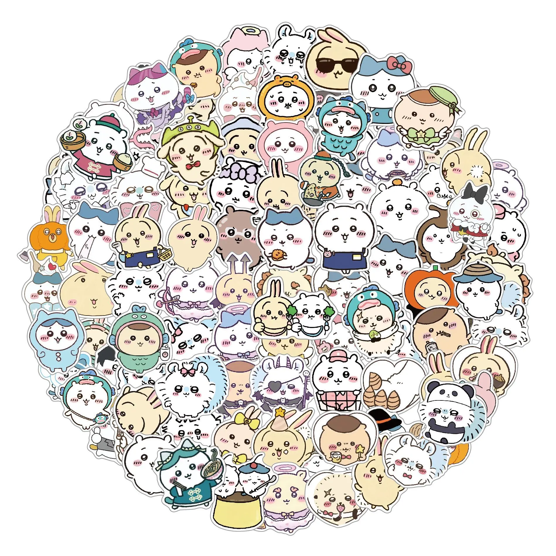 100 pezzi Kawaii Jiikawa adesivi cartoni animati decorativi scrivania laptop scrapbook bagagli cancelleria adesivo graffiti carino per regalo per bambini