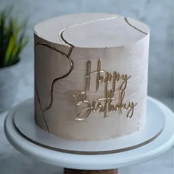 Ins or joyeux anniversaire gâteau Toppers anniversaire fille acrylique enfants fête d'anniversaire gâteau Topper bébé douche cadeau Dessert décoration 1