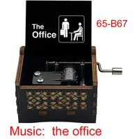 The Office Fun Dwight Jim Pam Figure Print Wooden Music Box Music Theme Musical Box Birthday Gift For Friends 2