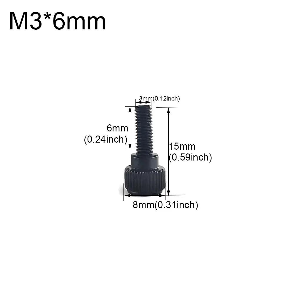 Durable Black & Silver Thumb Screws - Slotted Phillips Head, Hand-Tighten Carbon Steel Bolts